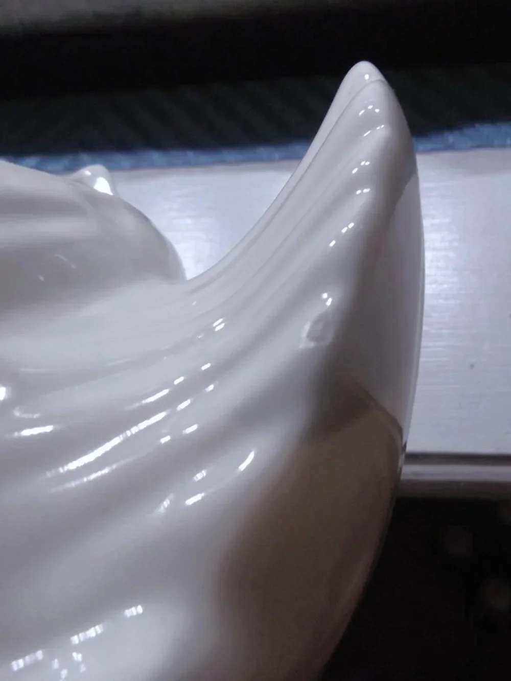 Vintage White Ceramic Glazed 6 ½” Swan Planter Bird Decor